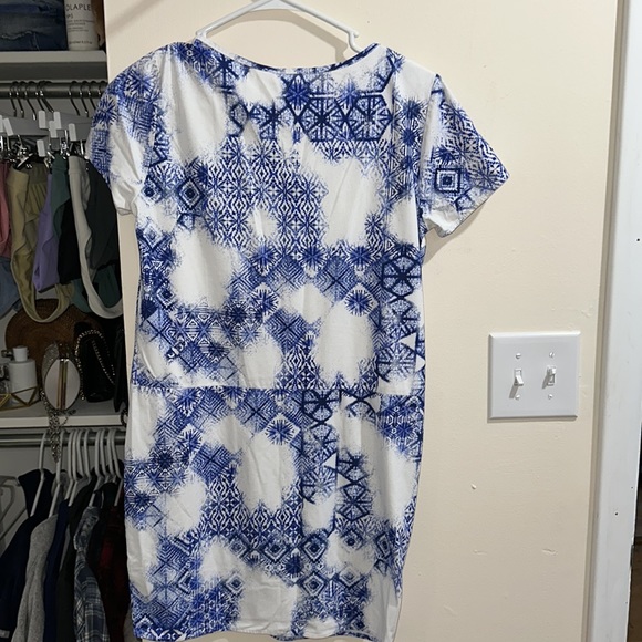 suede blue and white boutique dress - Picture 2 of 3